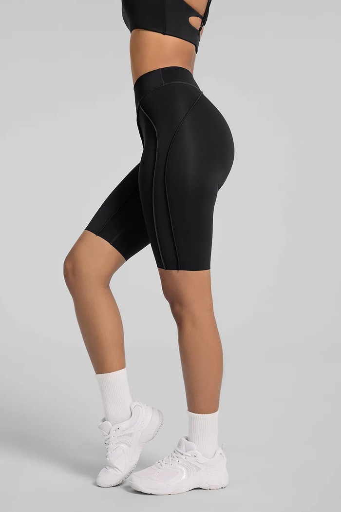 Odjeća BetterMe Kratke hlače za jogu za žene Contour Stitch Bike SHR00016 crna