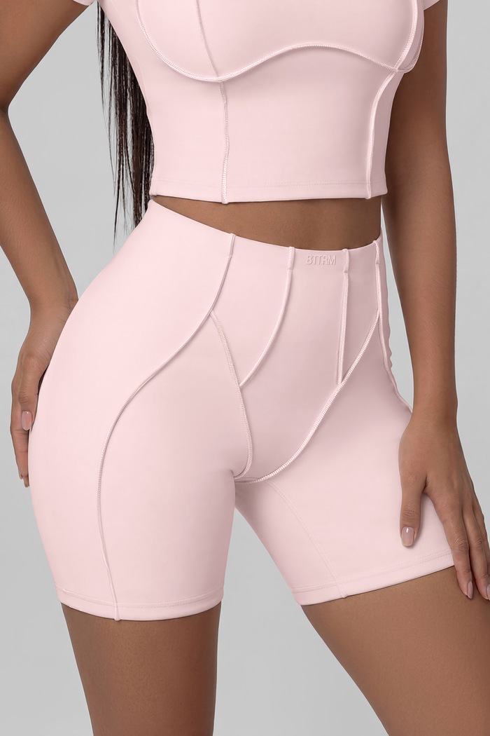 Σορτς για γιόγκα Γυναικεία Contour Stitch Micro BetterMe ροζ SHR00029