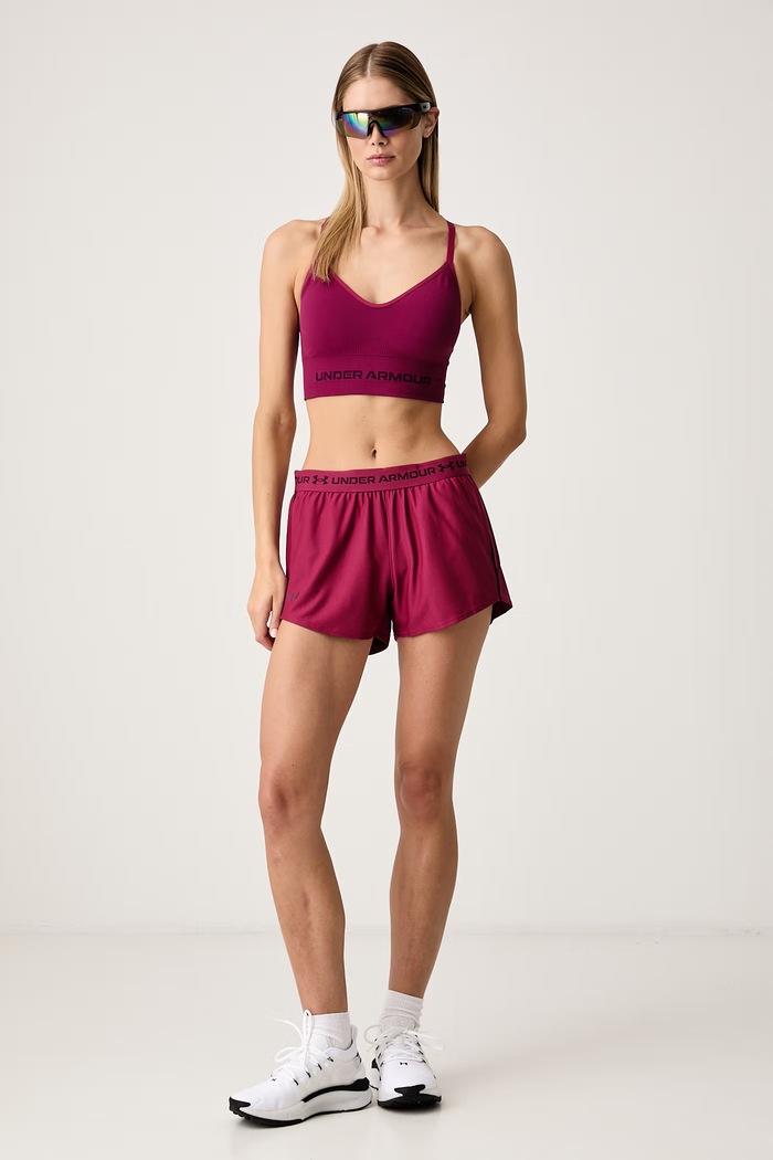 Under Armour Szorty sportowe damskie Tech Play 1389882.622 bordowy AW26