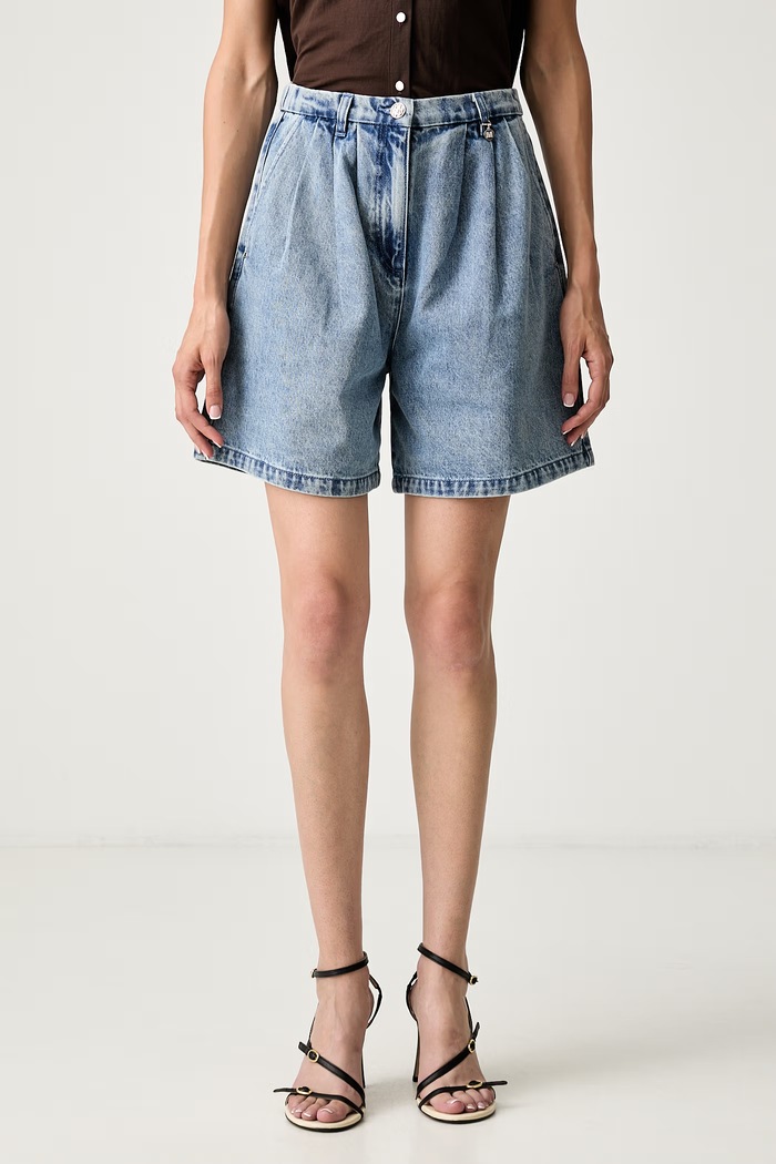 Morgan szorty damskie jeansowe niebieski SHAPLI