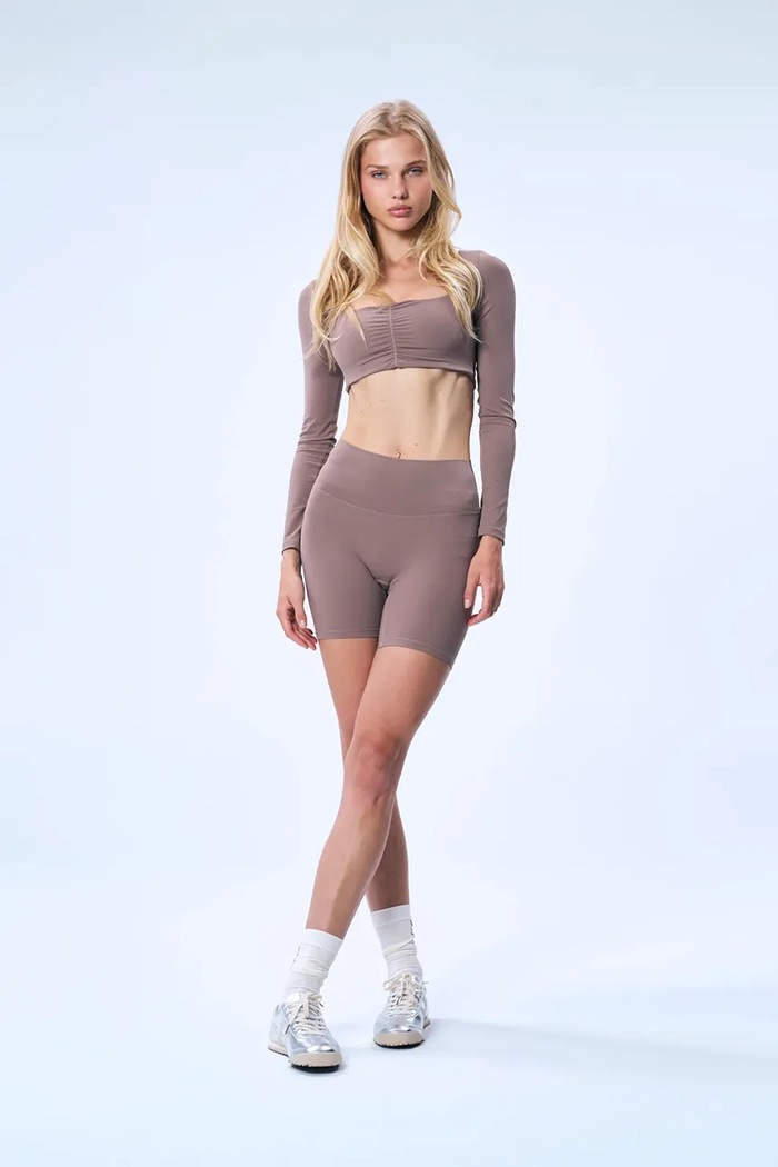 GOD SAVE QUEENS kolarki damskie BIKER SHORTS GSQ.144.352 brązowy AW26