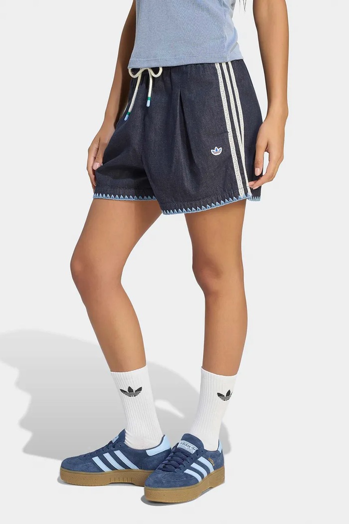 adidas Originals Szorty damskie jeansowe Resort granatowy KX0747