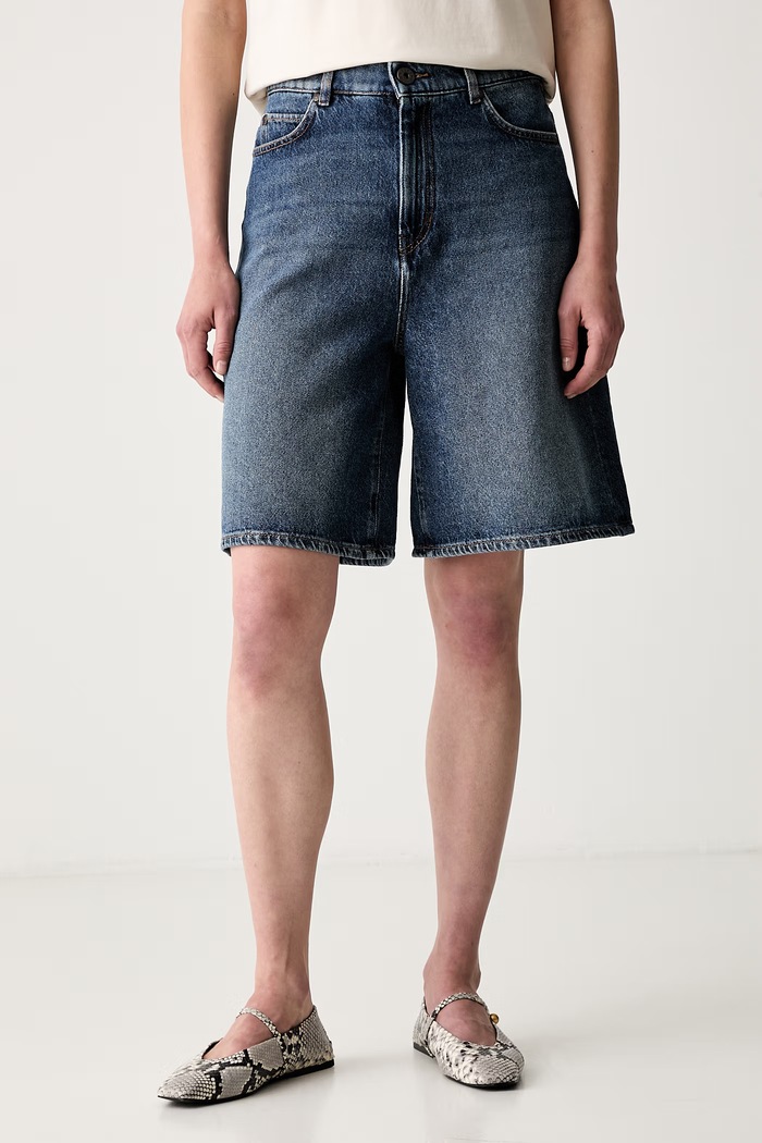 Weekend Max Mara szorty damskie jeansowe WKDDONNOLA niebieski 2625146021600