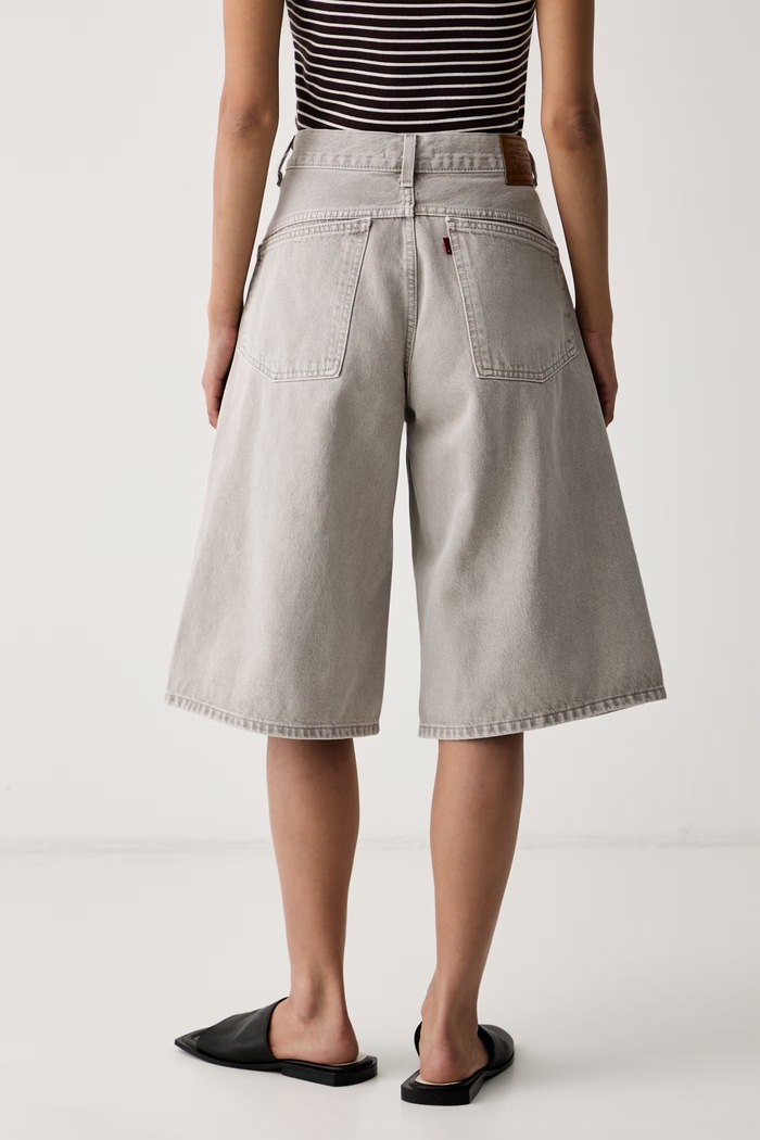 Odjeća Levi's kratke hlače za žene traper SUPER BAGGY JORT 005DT siva