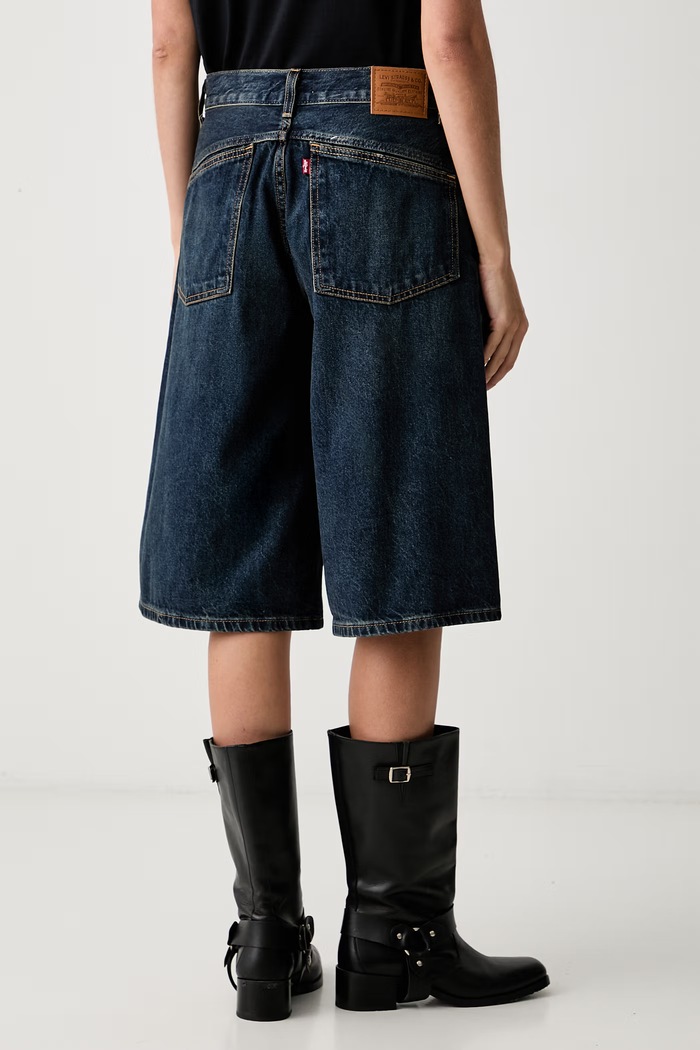 Odjeća Levi's kratke hlače za žene traper SUPER BAGGY JORT 005DT plava