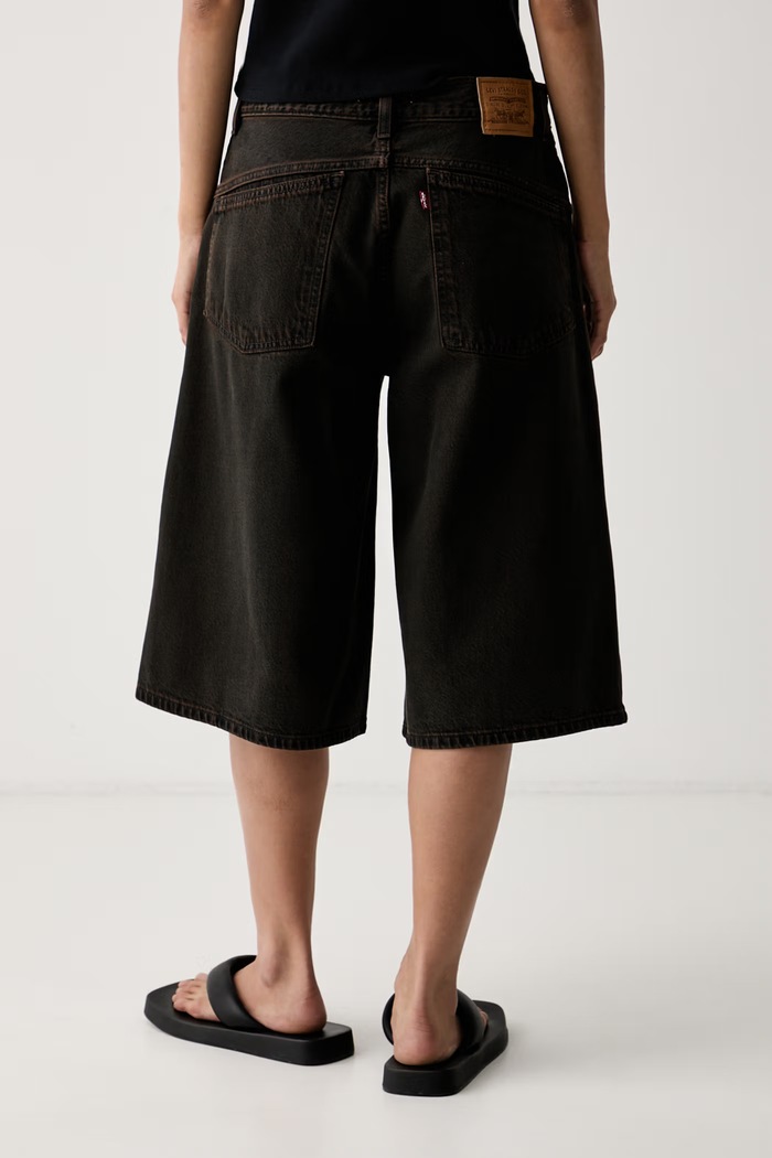Odjeća Levi's kratke hlače za žene traper SUPER BAGGY JORT 005DT smeđa