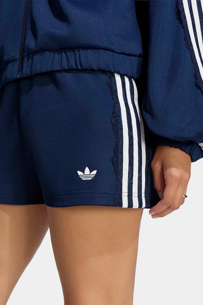 Szorty dresowe damskie z bawełną Lace Injection adidas Originals LG4269 granatowy