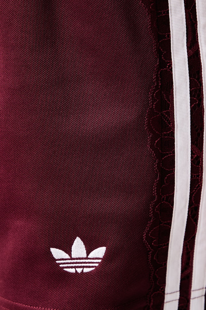 Pantaloni scurți de trening pentru femei cu bumbac Lace Injection adidas Originals burgundia LG4268