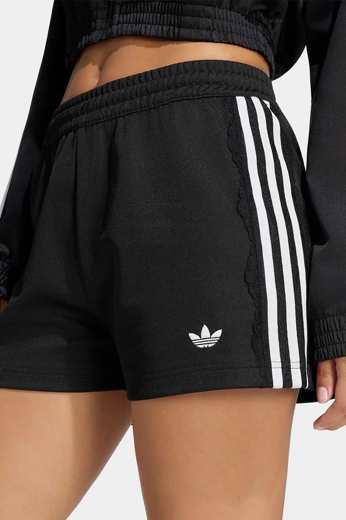 Szorty dresowe damskie z bawełną Lace Injection adidas Originals LG4267 czarny