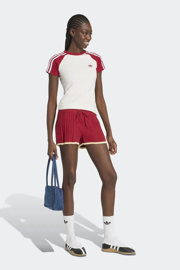 Odjeća adidas Originals Kratke hlače za žene Cable Knit KT1866 crvena