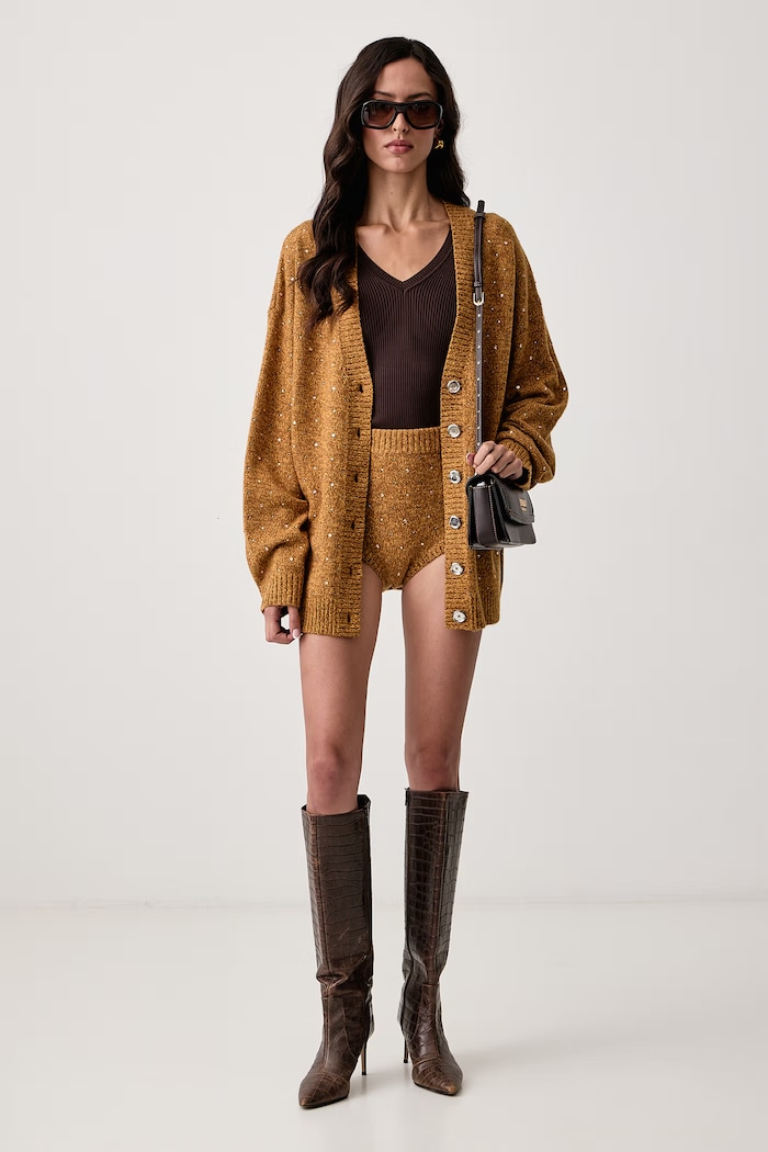Pinko Szorty damskie z wełną 107338.A3GD beżowy AW26