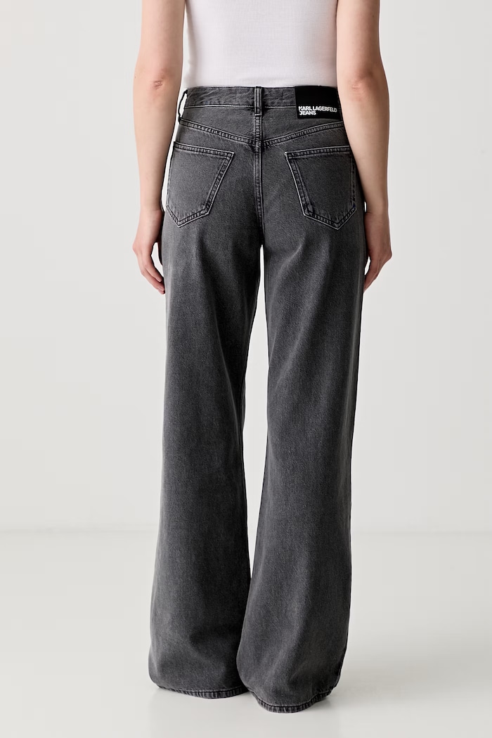 Odzież Karl Lagerfeld Jeans jeansy relaxed fit damskie B3W10103 szary