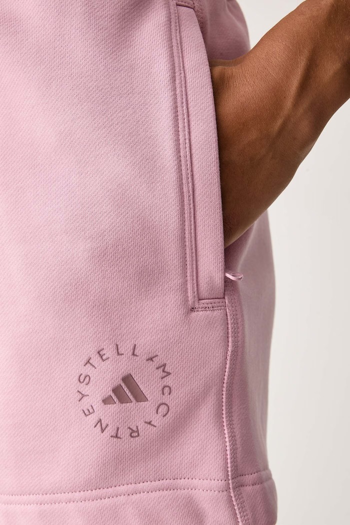 Kratke hlače za žene od pamuka adidas by Stella McCartney KR6290 roza