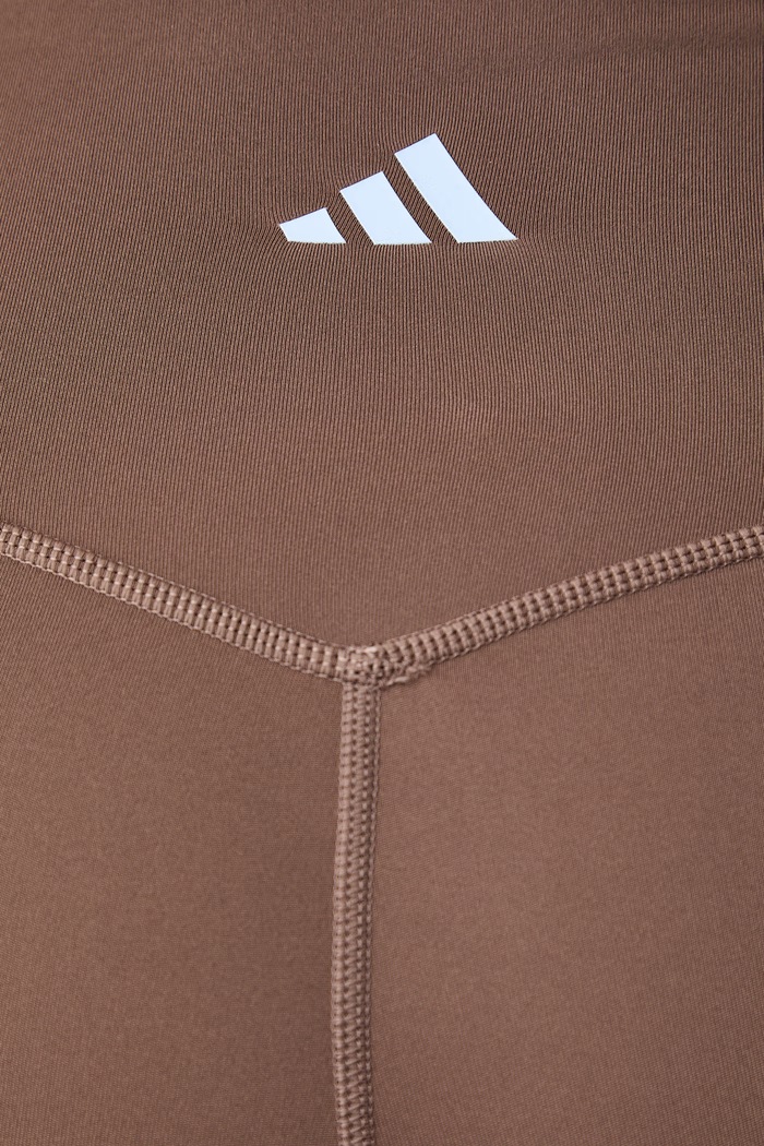 adidas Performance szorty do jogi damskie Three Stripes Studio brązowy KY1911