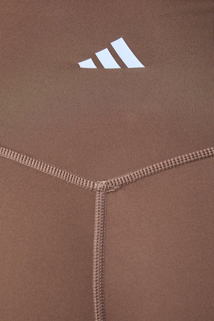 adidas Performance szorty do jogi damskie Three Stripes Studio brązowy KY1911