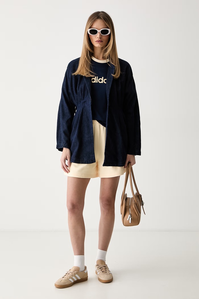 adidas Originals szorty dresowe damskie bawełniane Essentials KT4727 żółty AW26