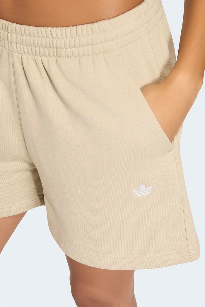 Σορτς επίσημα γυναικεία βαμβακερά Essentials adidas Originals KT4726 μπεζ