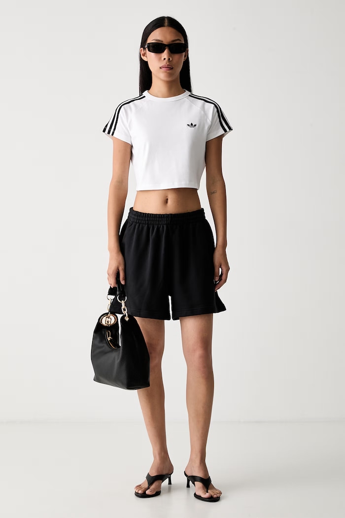 adidas Originals спортивные шорты для женщин из хлопка Essentials KR3604 чёрный AW26