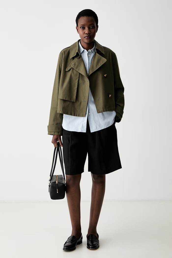 Tommy Hilfiger bermuda hlače ženske z dodatkom lanu WW0WW50084 črna AW26