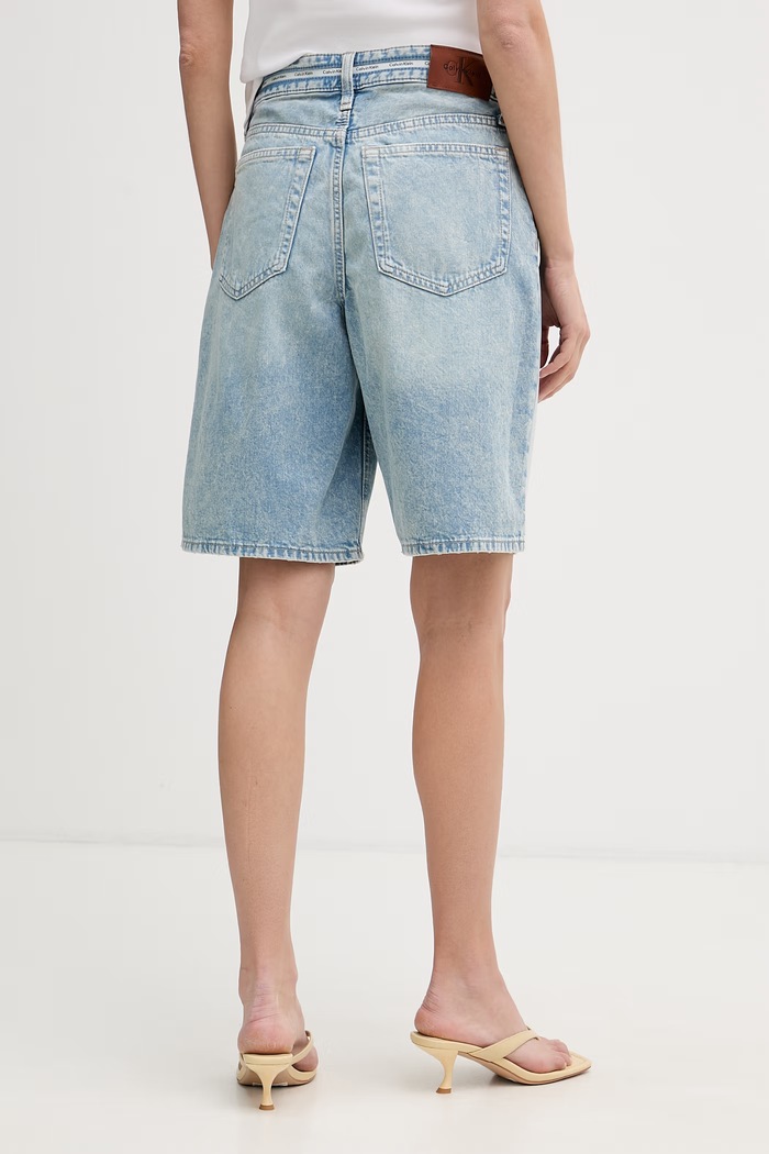 Odzież Calvin Klein Jeans bermudy damskie jeansowe LV047G716G niebieski