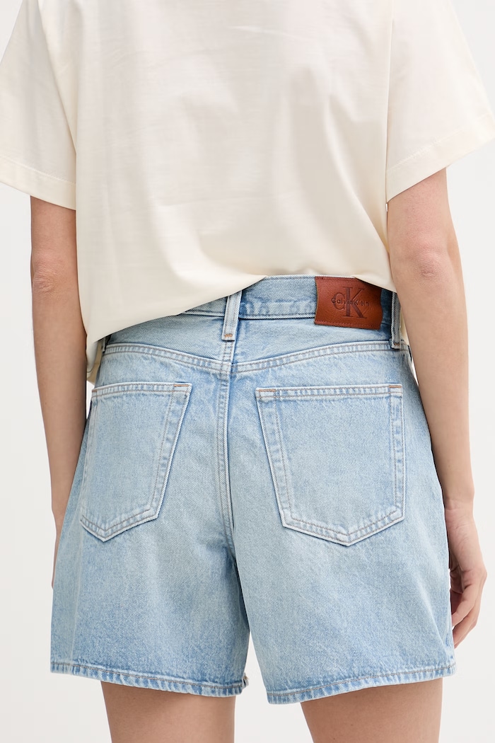 Îmbrăcăminte Calvin Klein Jeans pantaloni scurți pentru femei din denim LV047G714G albastru