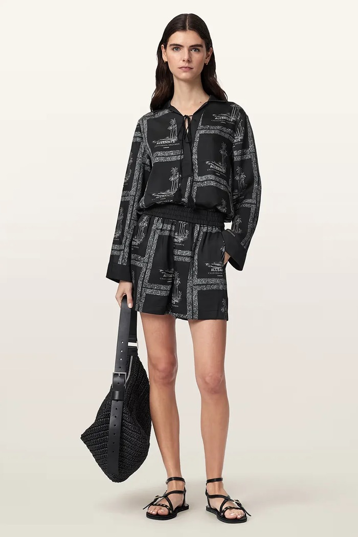 Odzież AllSaints szorty damskie LETTIE W072TE czarny