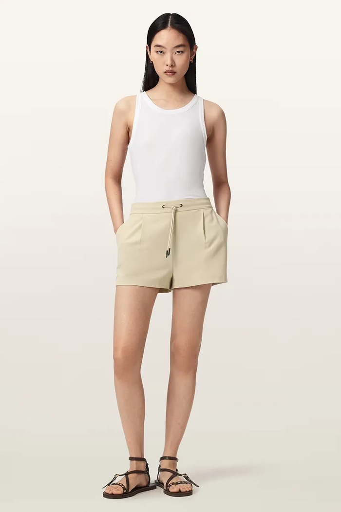 AllSaints pantaloni scurți de trening pentru femei ALEIDA bej WT038W
