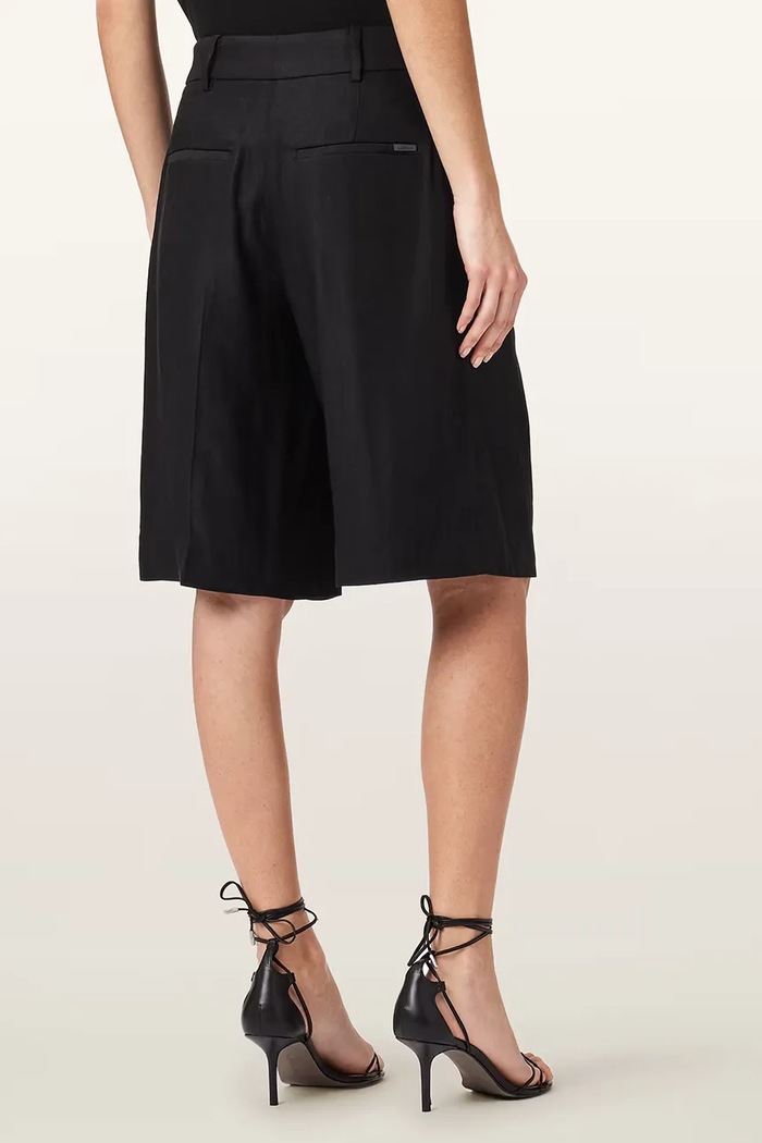 AllSaints šortky dámske s ľanom CHARLEY W031QE čierna AW26