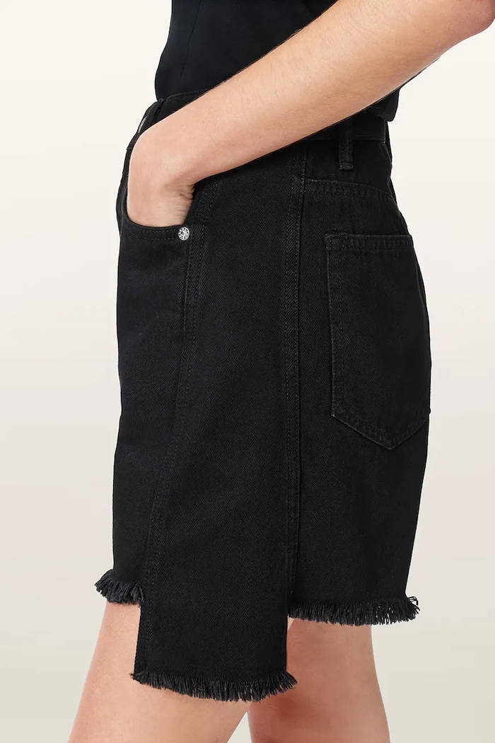 AllSaints šortky dámske rifľové FRANKIE čierna W077EE