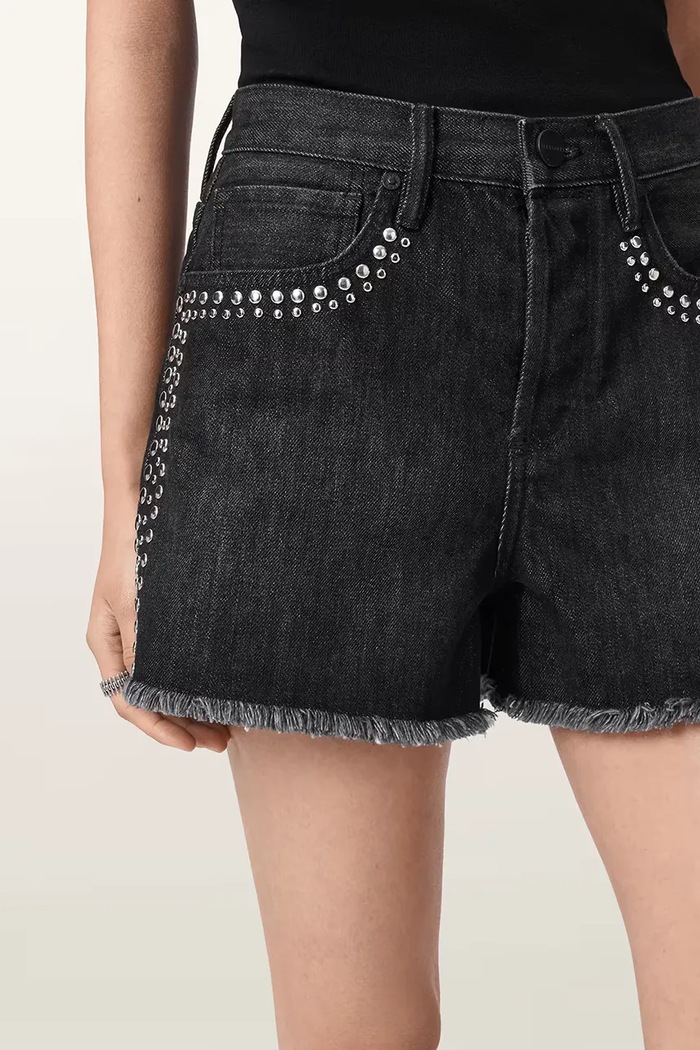 AllSaints šortky dámske rifľové HEIDI čierna W057EE