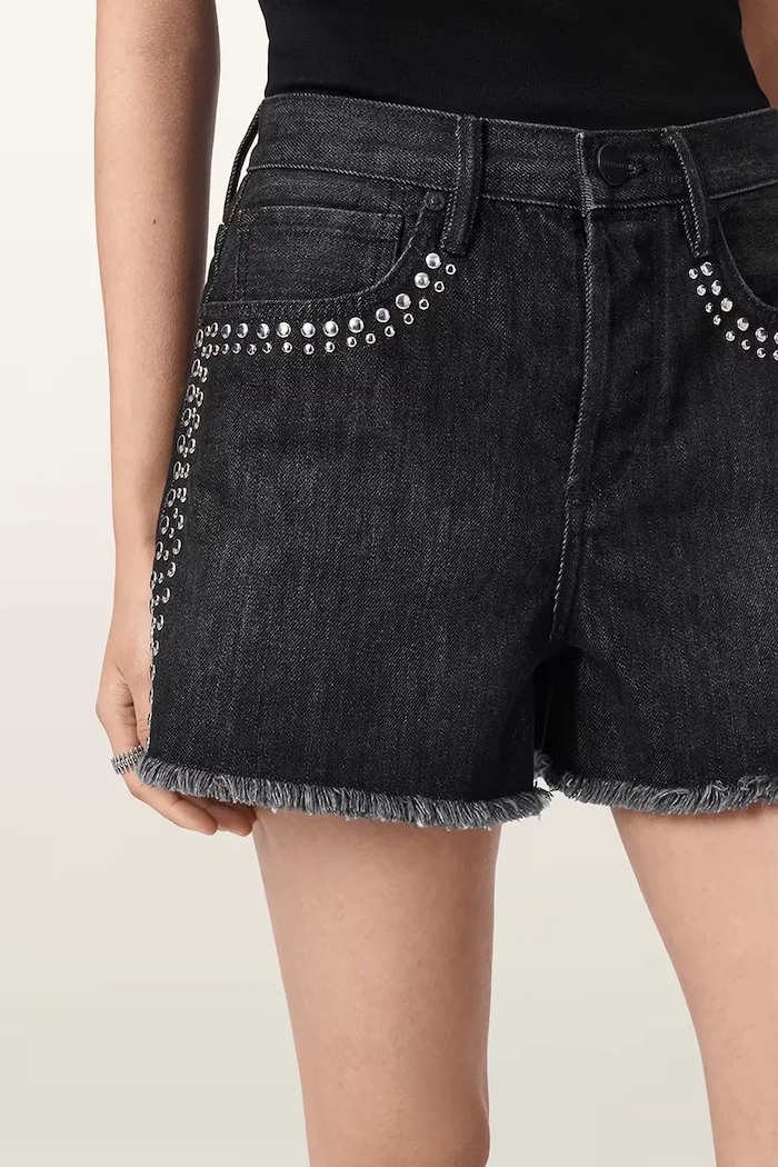 AllSaints šortky dámske rifľové HEIDI čierna W057EE