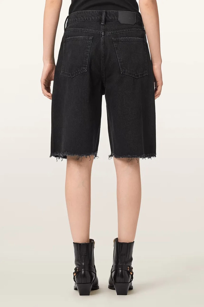 AllSaints pantaloni scurți pentru femei, din denim AKI W054EE negru AW26