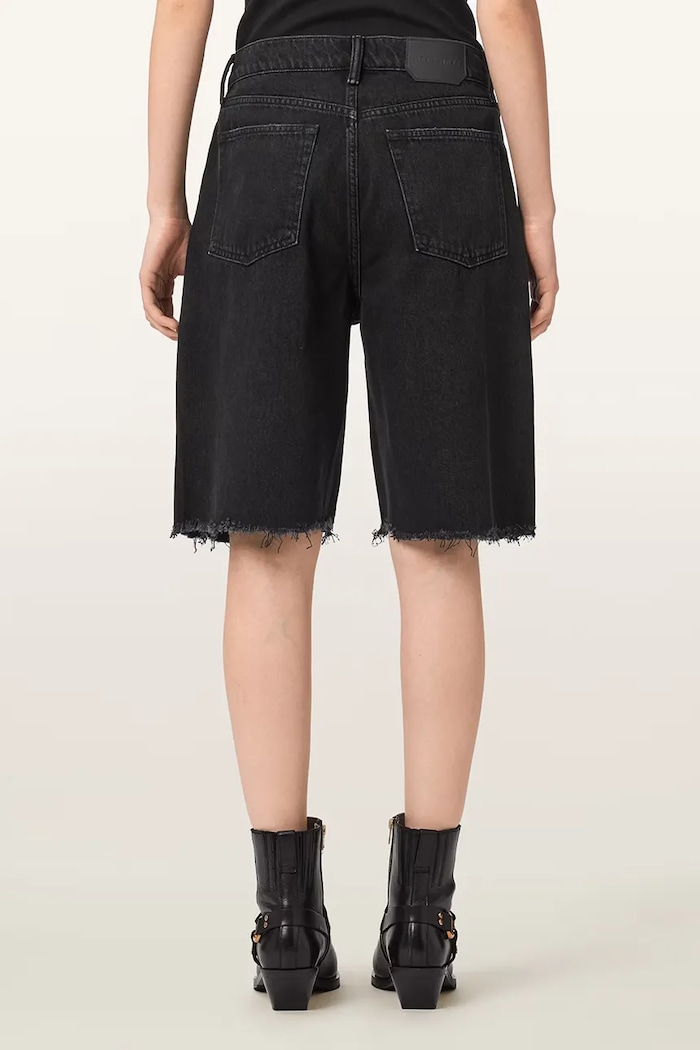 AllSaints pantaloni scurți pentru femei, din denim AKI W054EE negru AW26