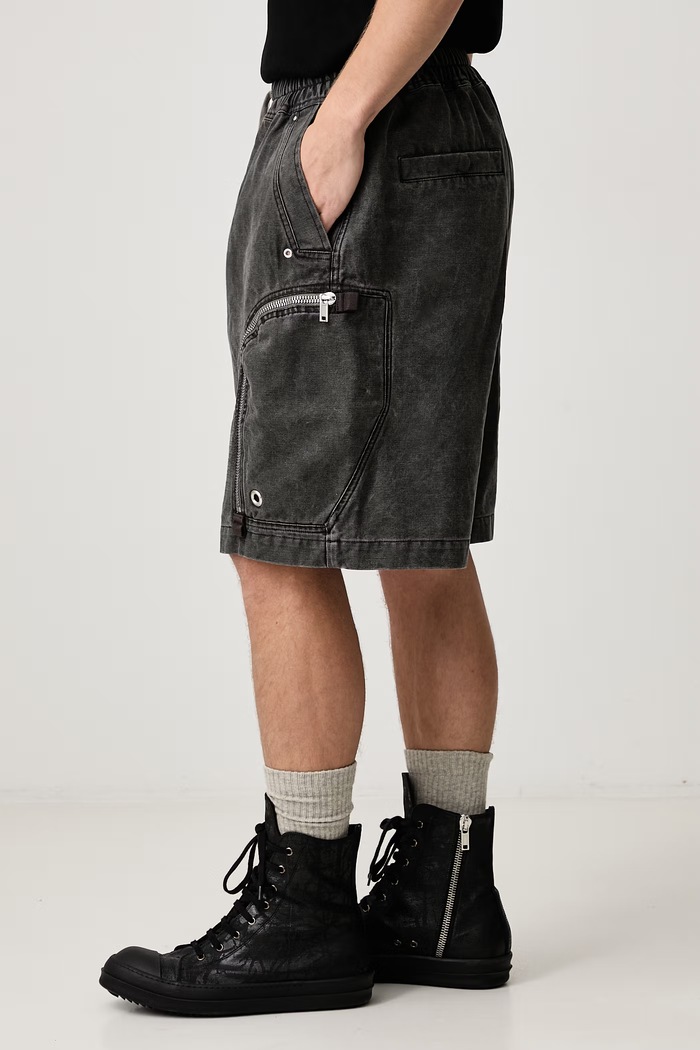 Bauhaus pantaloni scuți cargo din bumbac pentru bărbați Rick Owens DRKSHDW DU02F6389.CVG gri