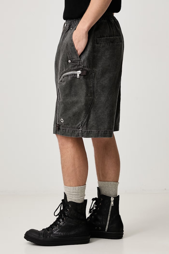 Bauhaus pantaloni scuți cargo din bumbac pentru bărbați Rick Owens DRKSHDW DU02F6389.CVG gri