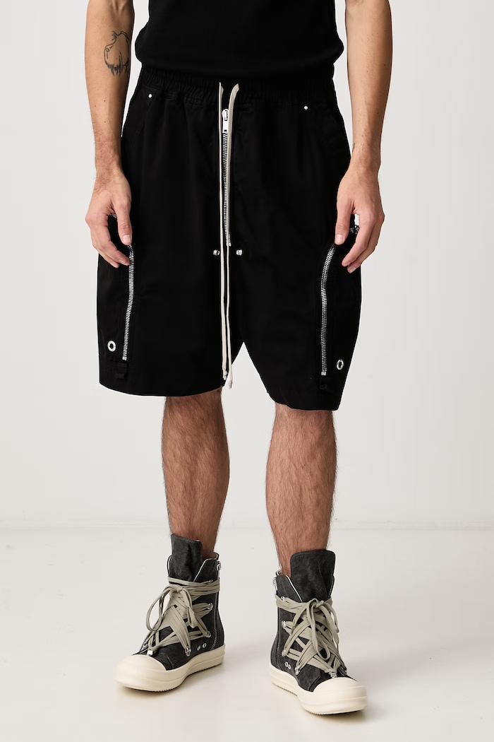 Rick Owens DRKSHDW Bermude pentru bărbați din bumbac Bauhaus negru DU02F6389.TW