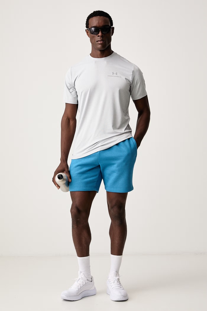 Under Armour Szorty dresowe męskie z bawełną Essential Fleece 1380377.430 niebieski AW26