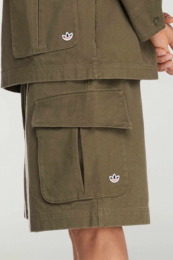 Clot x Edison Chen pantaloni scurți din bumbac pentru bărbați adidas Originals KG4267 verde