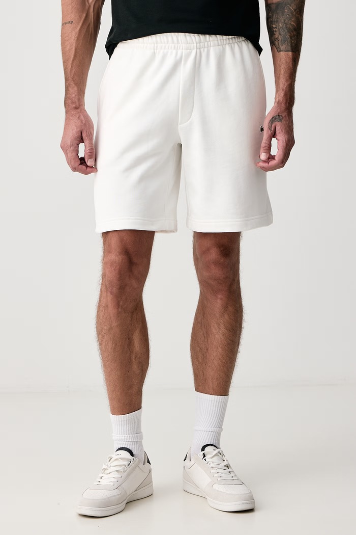 Lacoste Szorty dresowe męskie z bawełną biały GH8861