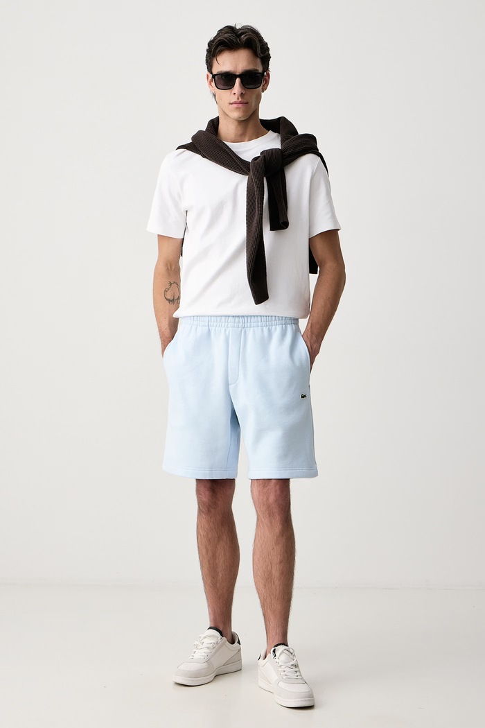 Lacoste Szorty dresowe męskie z bawełną GH8861 niebieski AW26