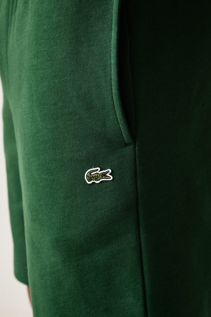 Szorty dresowe męskie z bawełną Lacoste GH8861 zielony