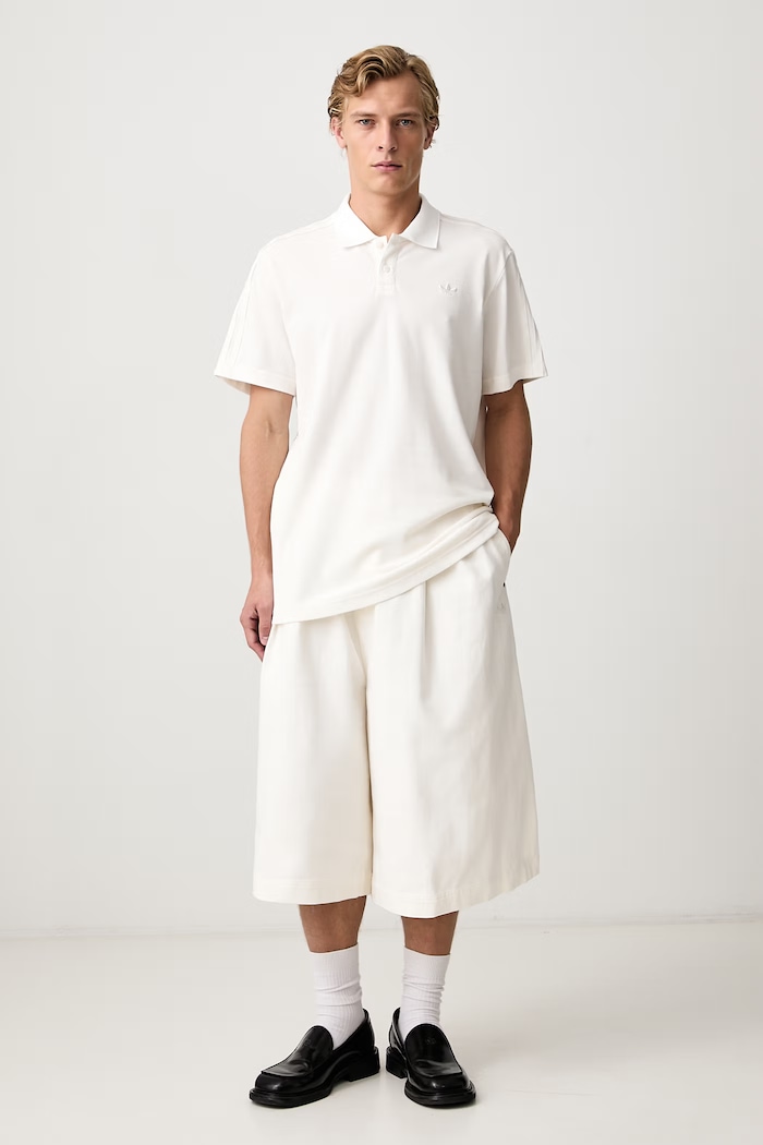 adidas Originals Pleated Jorts šortky bavlněné pánské KR9114 bílá AW26