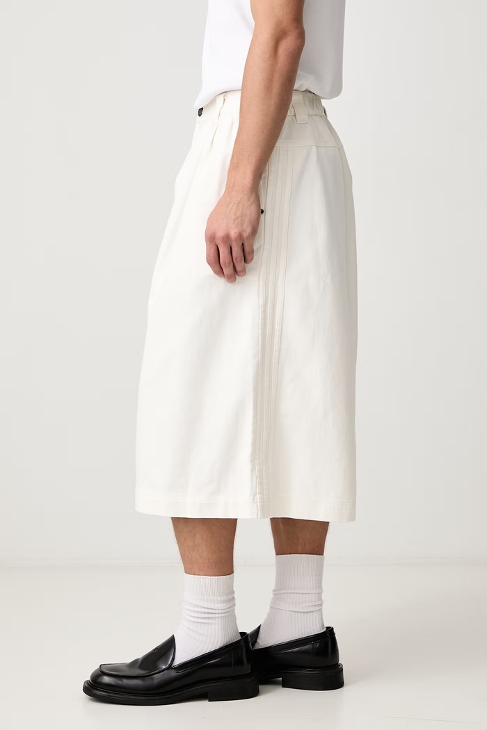 Pleated Jorts šortky bavlněné pánské adidas Originals KR9114 bílá