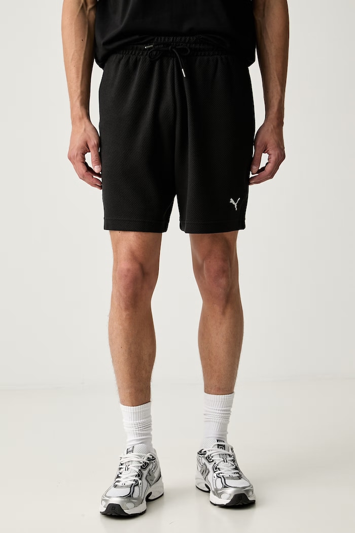 Puma szorty dresowe męskie z bawełną Essentials Elevated czarny 694311