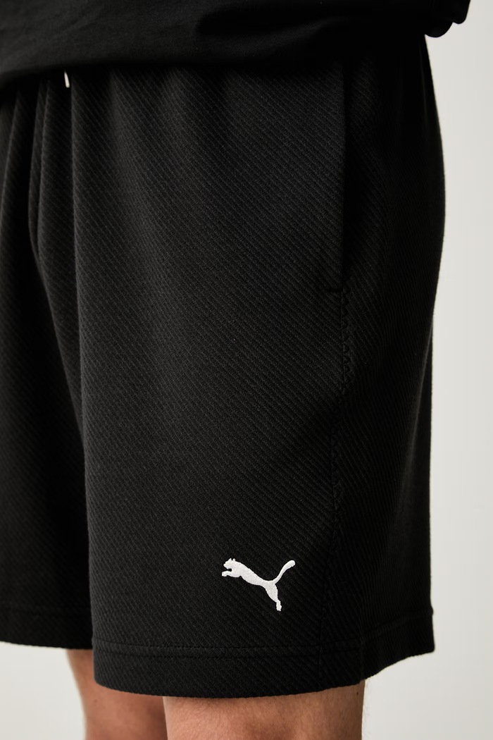 Puma szorty dresowe męskie z bawełną Essentials Elevated czarny 694311