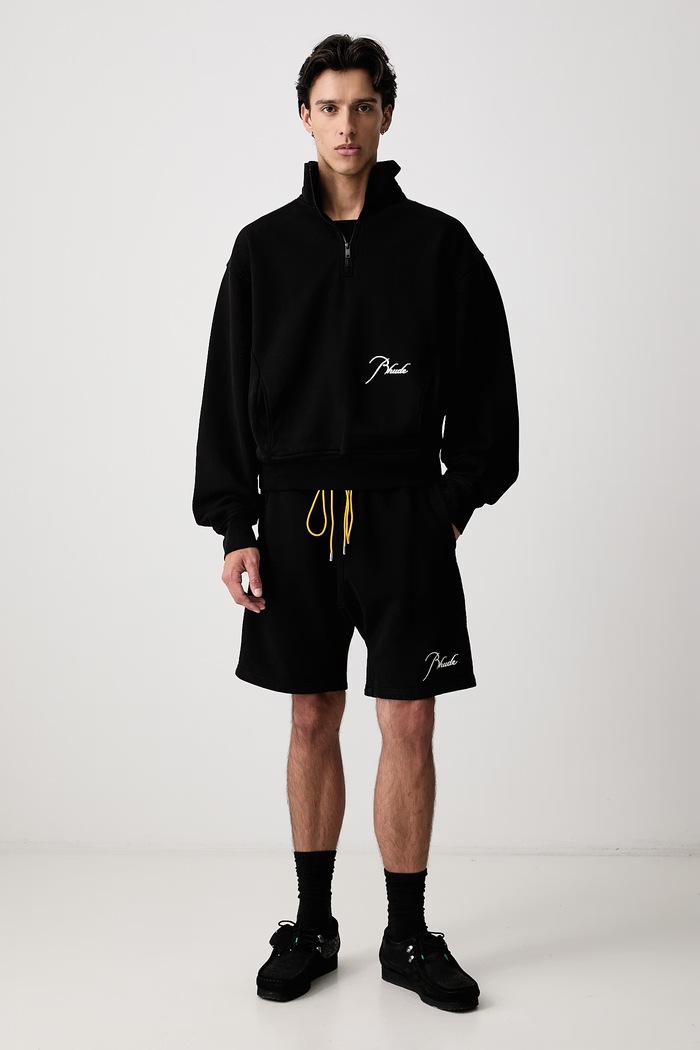 RHUDE Szorty dresowe bawełniane męskie RHPF26SH01012 czarny AW26