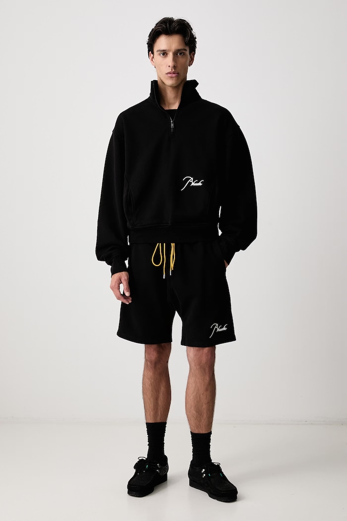 RHUDE Szorty dresowe bawełniane męskie RHPF26SH01012 czarny AW26