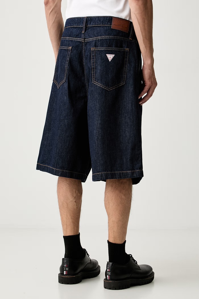 Oblečenie Guess Jeans šortky pánske rifľové M6YD39.D1496 tmavomodrá