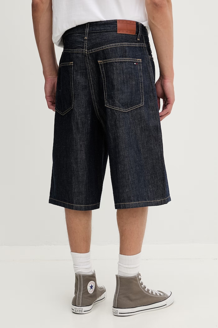 Oblečenie Tommy Jeans šortky pánske rifľové DM0DM23315 tmavomodrá