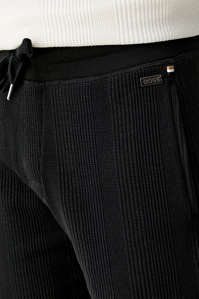 BOSS σορτς lounge ανδρικά με βαμβάκι Structure Shorts μαύρο 50540581